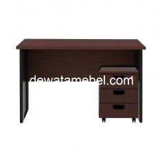 Meja Kantor Ukuran 120 - EXPO MP 120 + MP M03 / Mahogany 